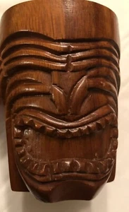 Tazas Tiki Mabini Artesanía Tallado Tótem Mono Vaina Madera Barra Juego de 2 Artículos - Imagen 1 de 12