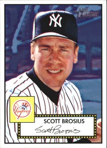 2001 Topps Heritage New York Yankees Baseball Card #193 Scott Brosius