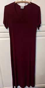 vintage RABBIT DESIGNS Long Dress Cranberry Size 12M Made in USA - Picture 1 of 3