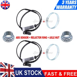 2X For BMW 1 SERIES ABS SPEED SPEED SENSOR+ABS RING+SPINDLE NUT 116d 118d 120d - Picture 1 of 11