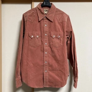 The Real McCoy's JOE McCOY Western Corduroy Shirt Pink Cotton Size 15 - Picture 1 of 10
