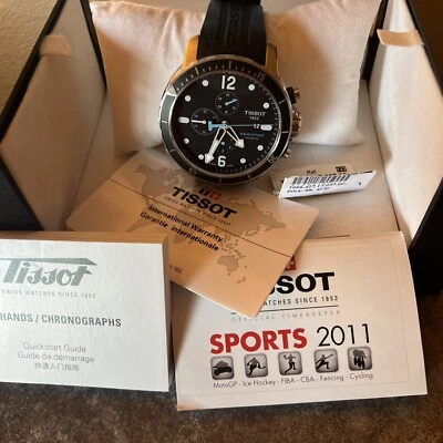 TISSOT SEASTAR 1000 AUTOMATIC WATCH CHRONOGRAPH BLACK BLUE  DIAL 48MM NWT 👀WOW - Image 1 of 4