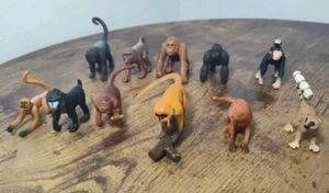 Vintage Safari LTD Lot 11 Mini Safari Wildlife Figuren Gorilla Affe Lemur - Bild 1 von 17