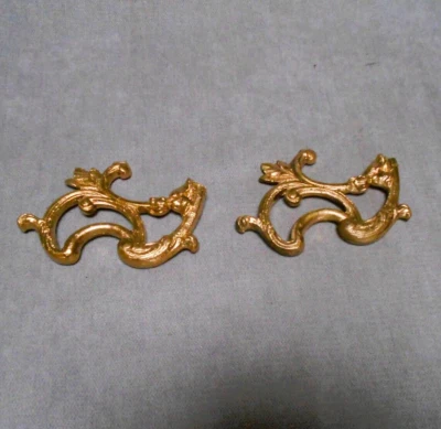 2 Anciens éléments décoration en Laiton Bronze Ornements - Photo 1/4