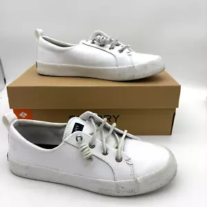 Sperry Crest Vibe Damen-Sneaker Leder Top-Sider weiß Memory Foam Größe 6 Karton - Bild 1 von 6