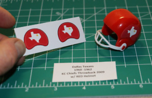 1960 - 1962 Dallas Texans AFL Football Gumball Helmets *DIECUT* Decals & Helmet