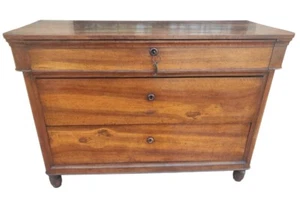 Imponente Cassettone Carlo X  due cassetti e mezzo Emiliano in noce - Imagen 1 de 14