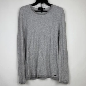 Hugo Boss Men’s Slim Fit Finest Italian Yarn Crewneck Sweater Shirt Gray Medium - Picture 1 of 9