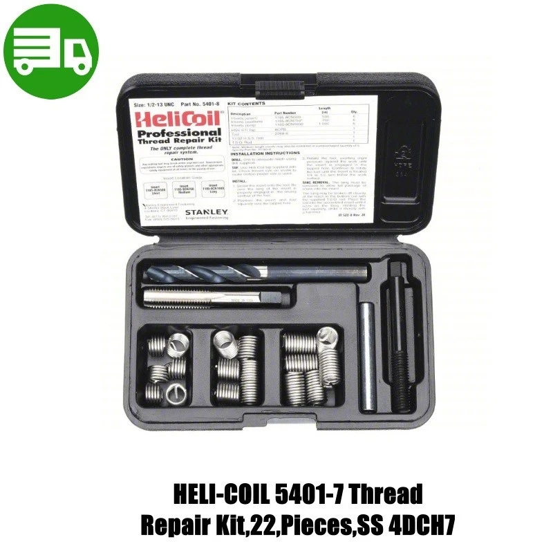 HELI-COIL 5401-7 Thread Repair Kit 22 Pieces SS 4DCH7