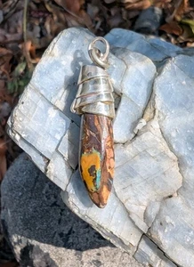 Australian Boulder Opal Artisan Hand Made Sterling Silver Pendant  .A21a - Bild 1 von 9