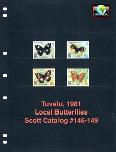 1.5x $1.50 Scott Value - 1981 TUVALU Butterflies South Pacific CV MNH NH UMM - Picture 1 of 4