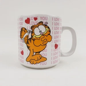 Vintage Garfield Love You Hearts Ceramic Valentine Coffee Mug ENESCO- Jim Davis - Picture 1 of 9
