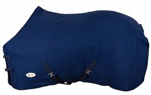 Abschwitzdecke mit Kreuzgurt BASICLINE RL24 dunkelblau 55-165cm Fleecedecke navy - Bild 1 von 5