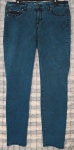 L.E.I. Dyed Indigo Blue Denim Emma Jeans Junior's 15 Regular Jegging Stretch - Picture 1 of 7