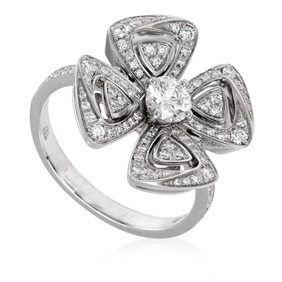 Anel feminino de ouro branco 18k Bvlgari Fiorever - Imagem 1 de 4
