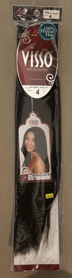 100% Human Hair Extensions. Visso-Bobbi Boss. 16”inch. Color #4. 1pack For $20 - Image 1 of 1
