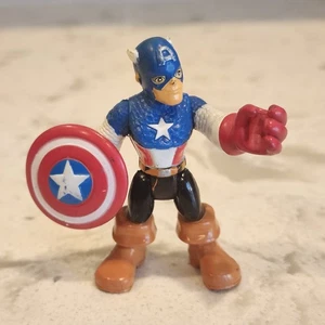 Playskool Marvel Super Hero Adventures CAPTAIN AMERICA w/tan motorcycle boots - Picture 1 of 5