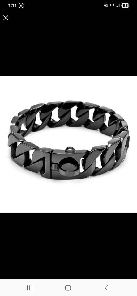Big Dog Chain Collar with Buckle Strong Heavy Duty Stainless Steel Cuban Link - Image 1 of 1
