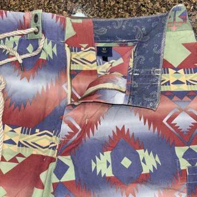 Polo Ralph Lauren Blue Red Green Aztec Design Cotton/Nylon Shorts NWT Men’s M - Image 1 of 4