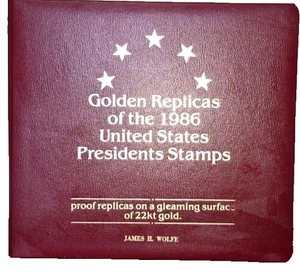 Nuevas réplicas doradas 1986 estampillas de presidentes de Estados Unidos oro 22k conjunto de 38 - Imagen 1 de 8