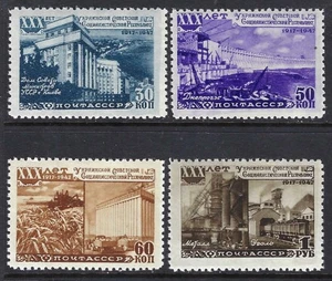B&D: 1948 Russia Scott 1193-1196 30th Anniv. Ukrainian SSR MNH - Picture 1 of 2