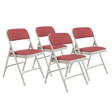 NPS 2200 Series 2" Cushion Fabric Upholstered Folding Chair, Cabernet, 4 Pack