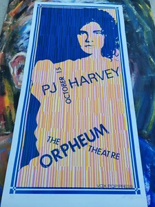 P.J. HARVEY RARE SIGNED HAND SCREENED POSTER ORPHEUM INDIE ROCK PJ HARVEY - Picture 1 of 4