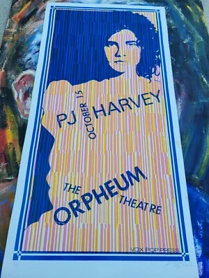 P.J. HARVEY RARE SIGNED HAND SCREENED POSTER ORPHEUM INDIE ROCK PJ HARVEY - Image 1 of 4