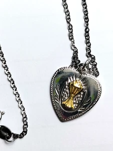 Sterling First Communion Necklace Sterling Pendant & Chain - Picture 1 of 7