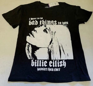 BRANDNEU Billie Eilish I Want To Do Bad Things To You T-Shirt schwarz Größe Small - Bild 1 von 4