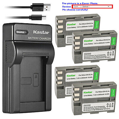 Kastar Battery Slim Charger for Nikon EN-EL3e MH-18a & Nikon D90 DSLR Camera