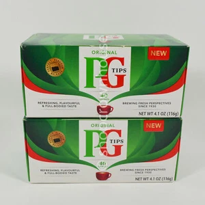 2 Original PG Tips Black Tea 40 tea bags Made in England 4.1 oz 06/2026 - Picture 1 of 5