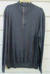 Suéter Walter Hagen para hombre XL algodón gris cachemira LS 1/4 cuello con cremallera nuevo sin etiquetas - Imagen 1 de 9