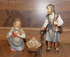 Krippenfiguren Hirten Krippe - Heilige Familie 15 cm - Holz geschnitzt - Neu - Bild 1 von 3