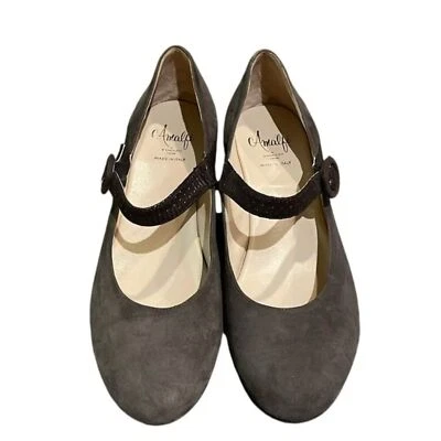 Sapato Feminino Amalfi by Rangoni Couro Camurça Marrom Claro Cunha Mary Jane 8,5N - Imagem 1 de 4