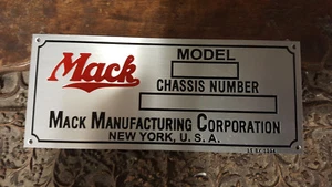 NOS Mack data plate for 1920s - 1930s Vintage Truck Restoration - Picture 1 of 2