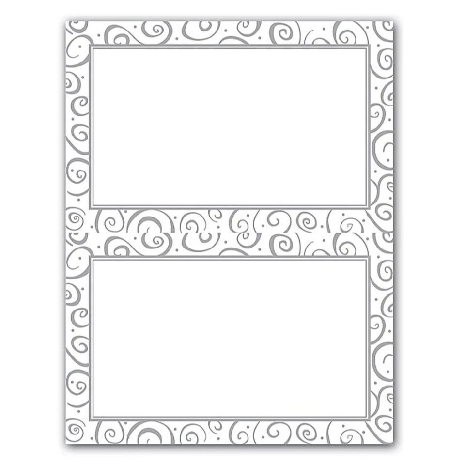 NUEVO CON ETIQUETAS 48 Gartner Studios 2-Up Invitaciones Silver Swirl 5.5" x 8.5" Aniversario Foto 1 de 4