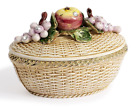 Bowl avec Couvercle Service De Table Porcelaine Italienne Capodimonte Et Or neuf