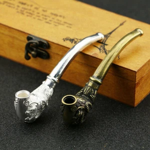 Kupfer Drache und Phönix Zigarettenhalter reines Kupfer Handwerk Ornamente Neu - Bild 1 von 22