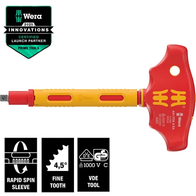 Wera 410 i VDE A RA VDE Insulated Ratchet T-handle 1/4" Drive - 005121 - Image 1 of 4