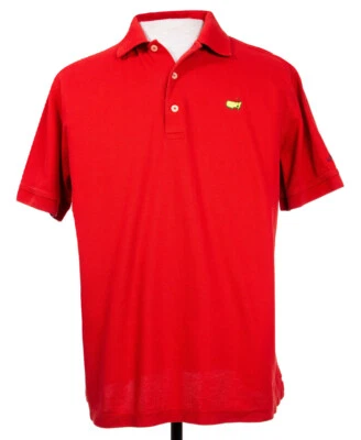 Augusta National Masters Mens L Red Solid Logo Polo Shirt Cotton - Image 1 of 4