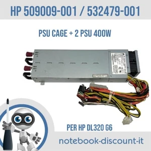 Alimentatori Hp 509009-001 / 534279-001 PSU 400w Per Hp DL320 G6 con Cage - Imagen 1 de 3