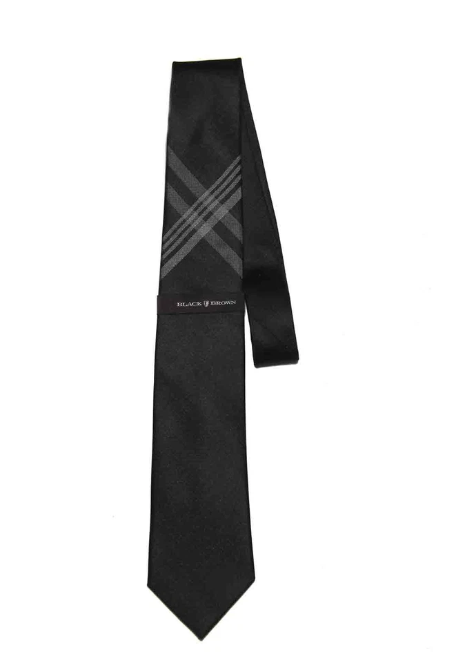 Corbata de seda para hombre NEGRO MARRÓN 1826 Foto 1 de 1