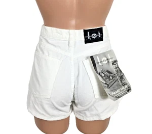 90's y2k LEI White Corduroy Short Shorts Sz 7 High Waist Vintage Made in USA NEW - Picture 1 of 11