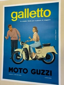 AFFICHE ANCIENNE ORIGINALE MOTO GUZZI GALETTO 1950 - 1966 - Picture 1 of 5