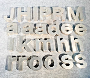 Stainless Steel Metal Sign Letters Lot of 23 ~ 8 inches tall - Picture 1 of 13