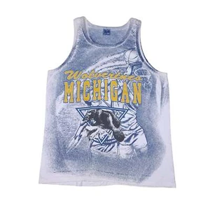 Vintage University of Michigan Tank Top Basketball Size Large All Over Print - Picture 1 of 9