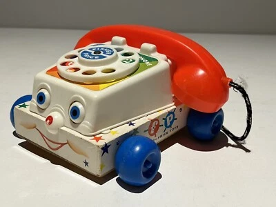 Винтажный щелкающий телефон Fisher Price CHATTER PHONE #747 1961 работает хорошо  - Изображение 1 из 4