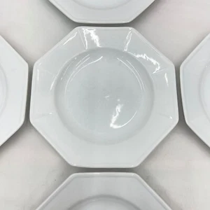 Pottery Barn Great White Collection Octagon Salad Plates SET 5 Accent 10” - Picture 1 of 5