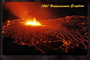 1961 Halemaumau-Kilauea Volcano eruption Big Island Hawaii postcard - Picture 1 of 1